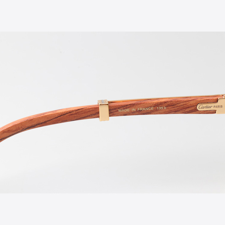 Cartier CT1990-0692 Wood Sunglasses Gold Gradient Brown - EUR FASHION