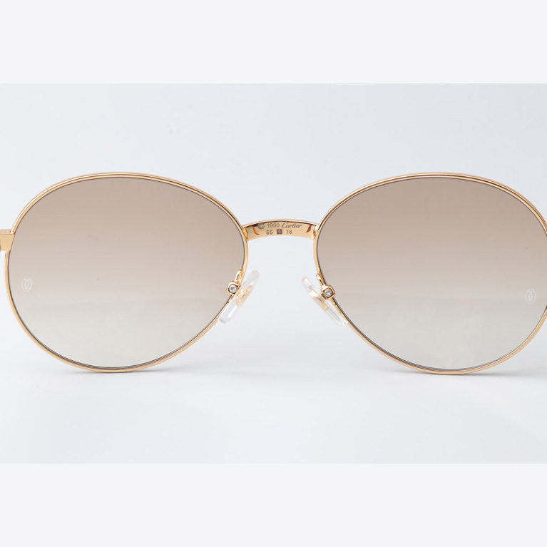 Cartier CT1990-0692 Wood Sunglasses Gold Gradient Brown - EUR FASHION