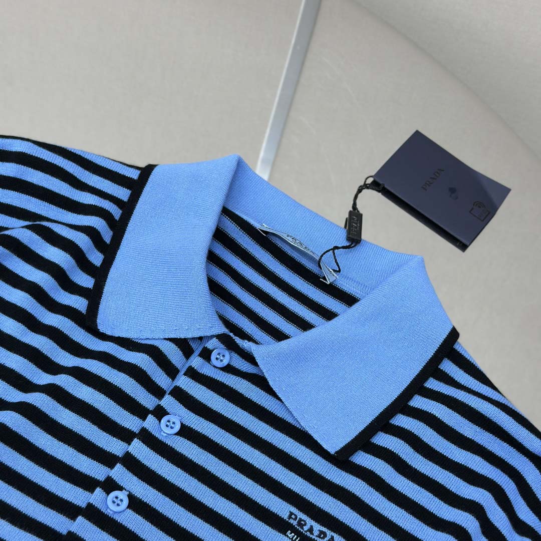 Prada Striped Cotton Polo Shirt - EUR FASHION
