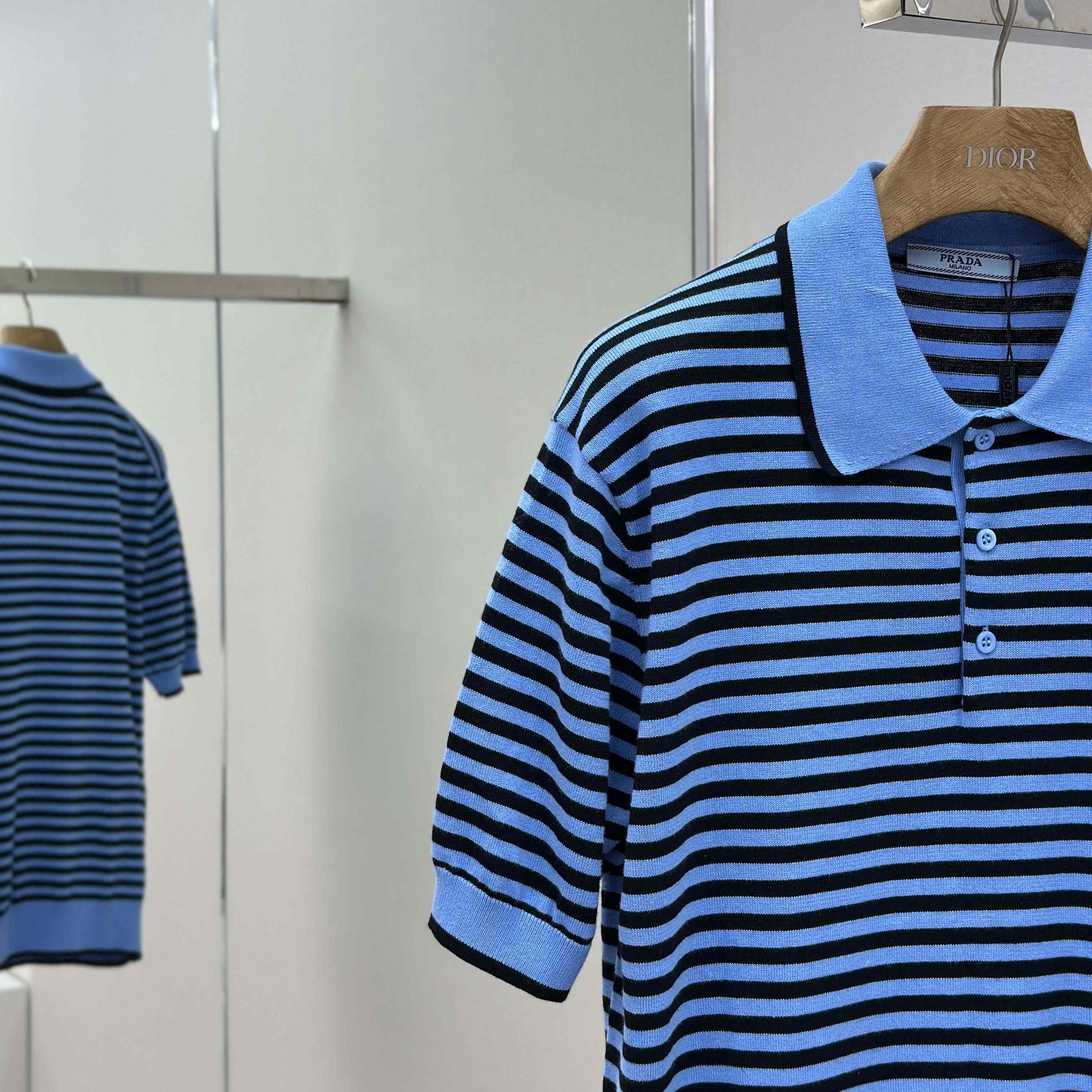 Prada Striped Cotton Polo Shirt - EUR FASHION