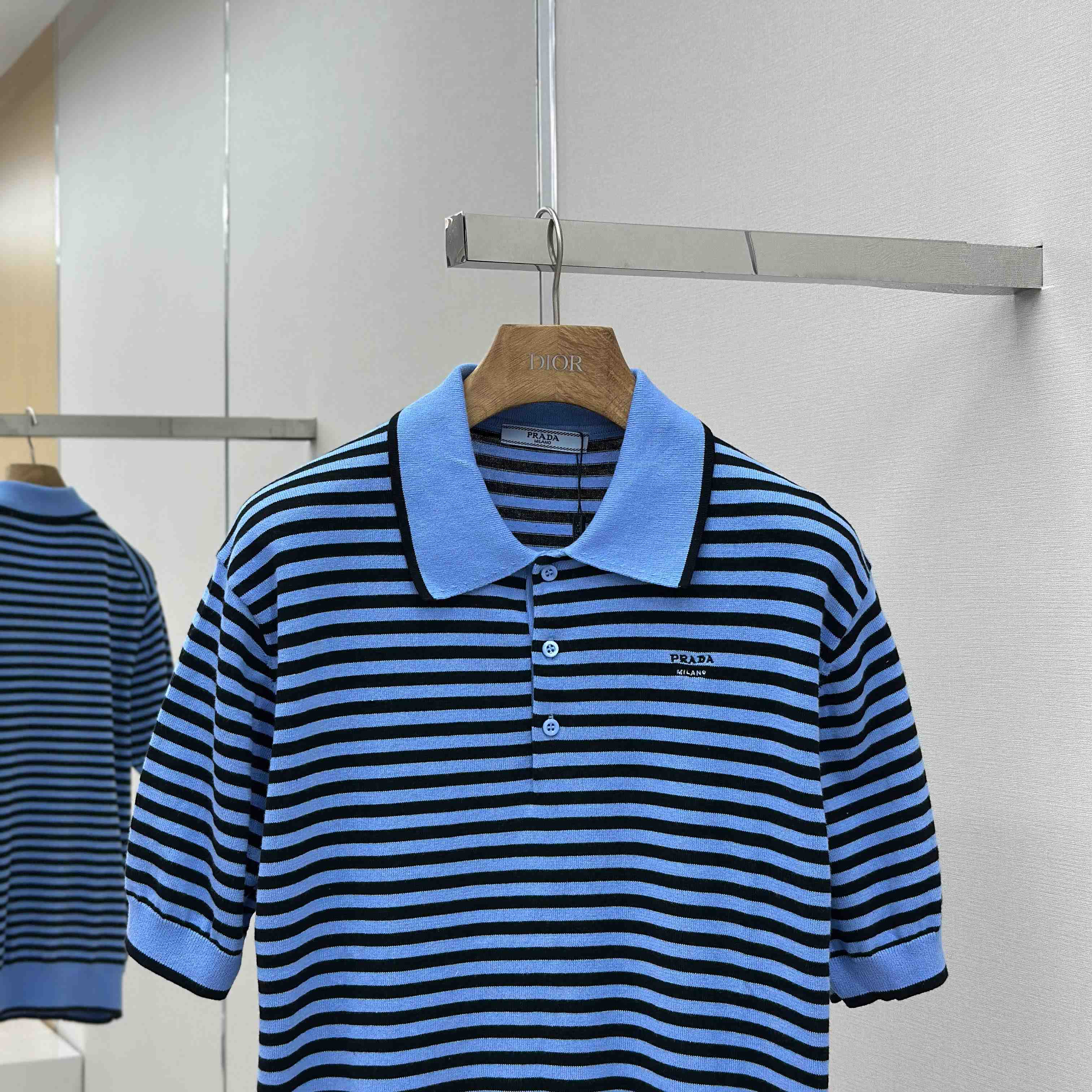 Prada Striped Cotton Polo Shirt - EUR FASHION