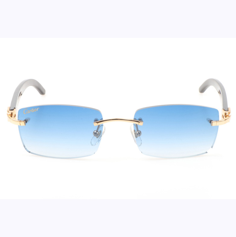 Cartier CT_3524012 Black Buffalo Sunglasses In Gold Gradient Blue - EUR FASHION