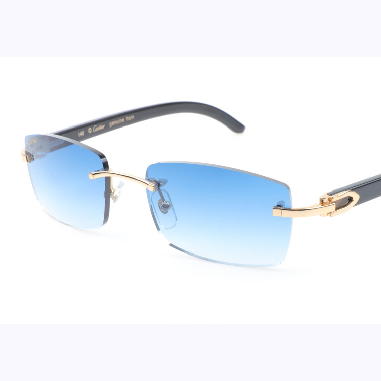 Cartier CT_3524012 Black Buffalo Sunglasses In Gold Gradient Blue - EUR FASHION