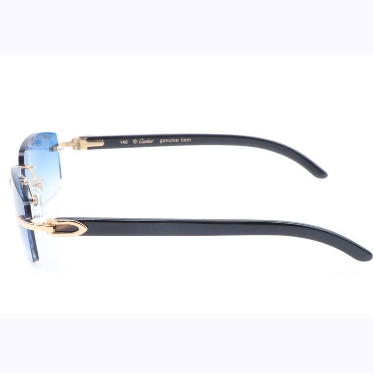 Cartier CT_3524012 Black Buffalo Sunglasses In Gold Gradient Blue - EUR FASHION