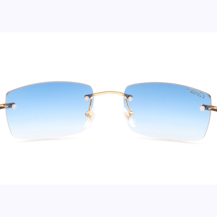 Cartier CT_3524012 Black Buffalo Sunglasses In Gold Gradient Blue - EUR FASHION