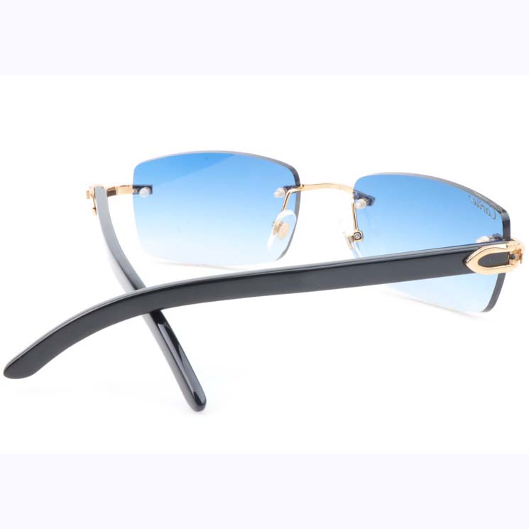 Cartier CT_3524012 Black Buffalo Sunglasses In Gold Gradient Blue - EUR FASHION