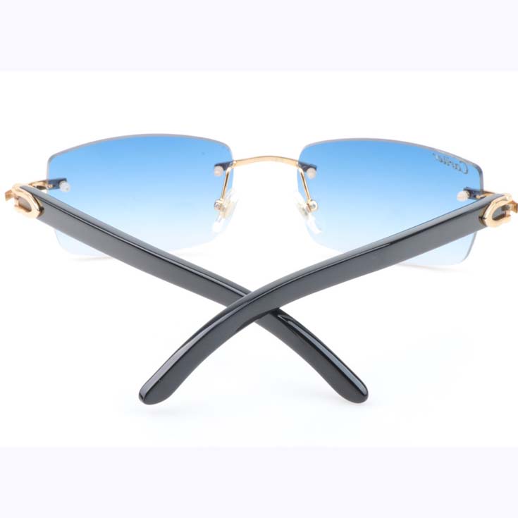 Cartier CT_3524012 Black Buffalo Sunglasses In Gold Gradient Blue - EUR FASHION