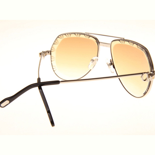 Cartier CT 1324912 Cut Lens Sunglasses In Silver Gradient Brown - EUR FASHION
