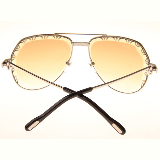 Cartier CT 1324912 Cut Lens Sunglasses In Silver Gradient Brown - EUR FASHION