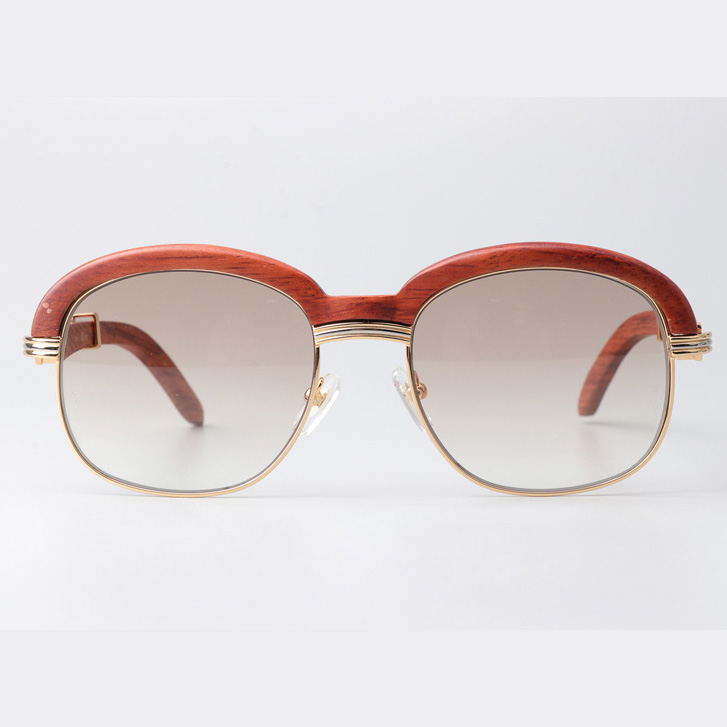 Cartier CT_1116679 Wood Sunglasses Gold Gradient Brown - EUR FASHION