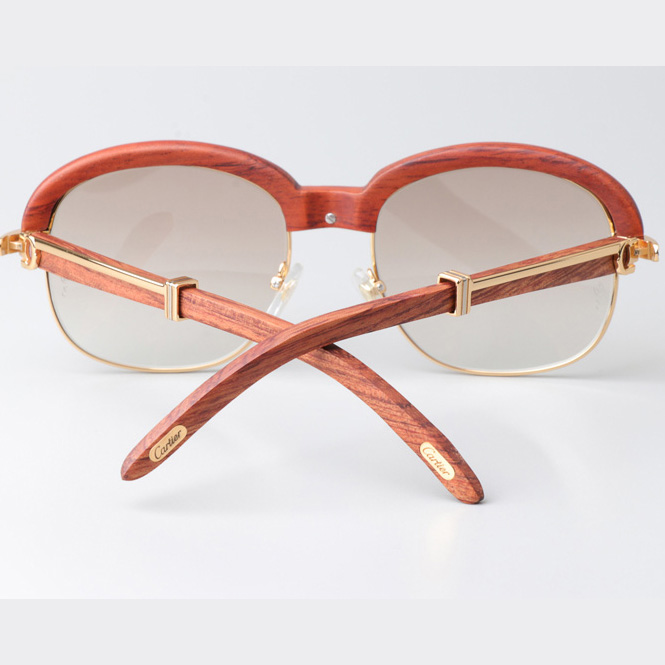 Cartier CT_1116679 Wood Sunglasses Gold Gradient Brown - EUR FASHION