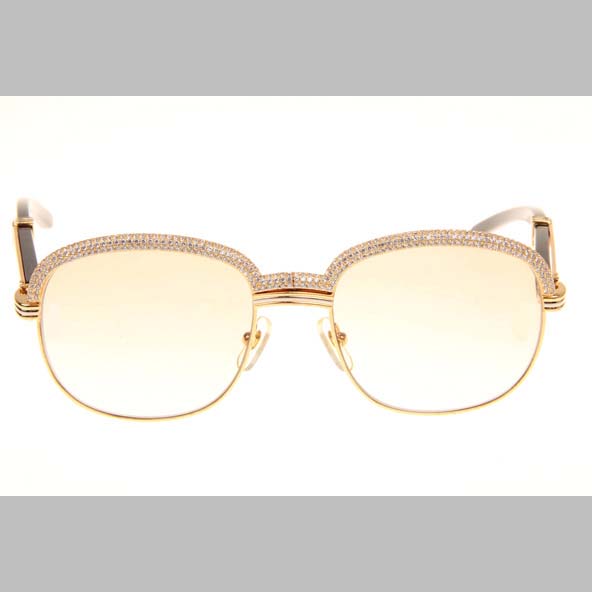 Cartier CT_1116679 Diamond Black Buffalo Sunglasses In Gold Brown - EUR FASHION