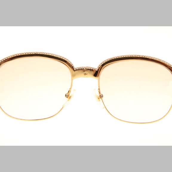 Cartier CT_1116679 Diamond Black Buffalo Sunglasses In Gold Brown - EUR FASHION