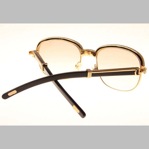 Cartier CT_1116679 Diamond Black Buffalo Sunglasses In Gold Brown - EUR FASHION
