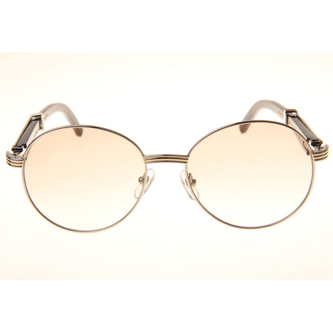 Cartier CT1990-0692 Black Buffalo Sunglasses In Silver Brown - EUR FASHION
