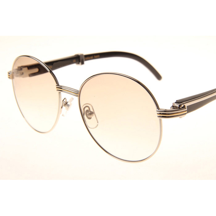 Cartier CT1990-0692 Black Buffalo Sunglasses In Silver Brown - EUR FASHION