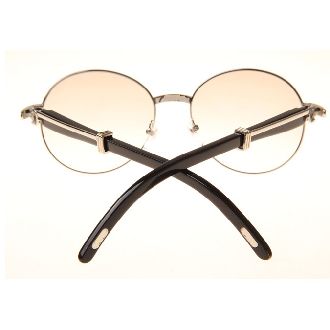 Cartier CT1990-0692 Black Buffalo Sunglasses In Silver Brown - EUR FASHION