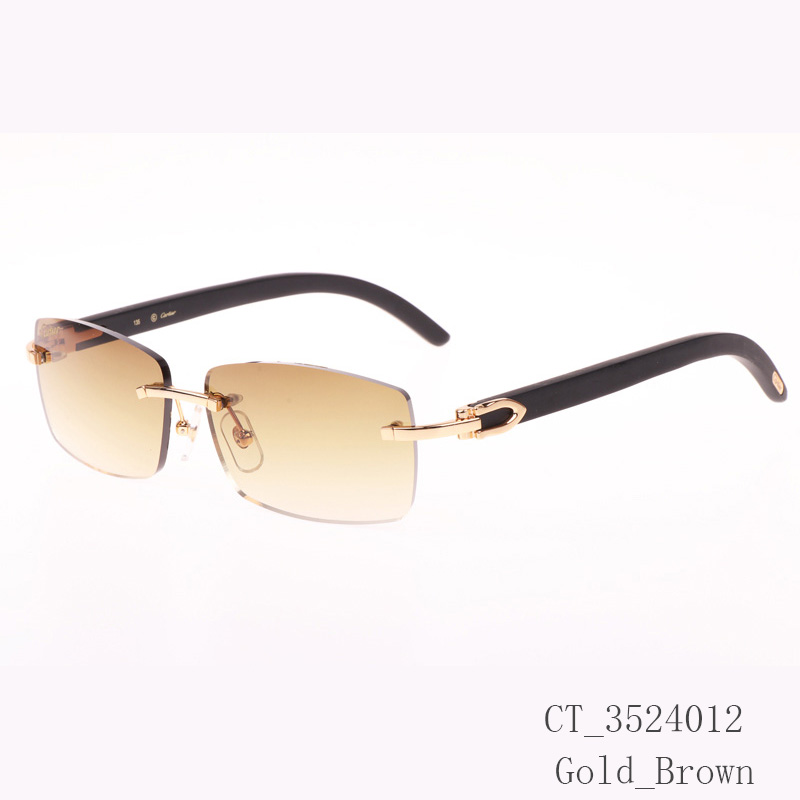 Cartier CT_3524012 Black Wood Sunglasses In Gold Brown - EUR FASHION