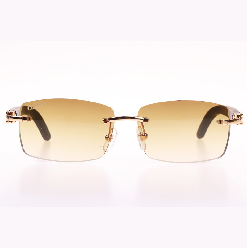Cartier CT_3524012 Black Wood Sunglasses In Gold Brown - EUR FASHION