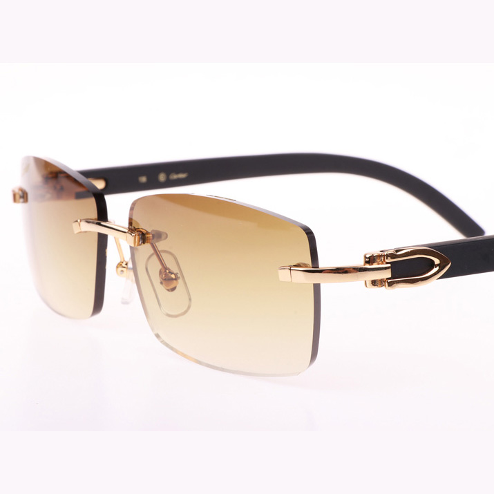 Cartier CT_3524012 Black Wood Sunglasses In Gold Brown - EUR FASHION