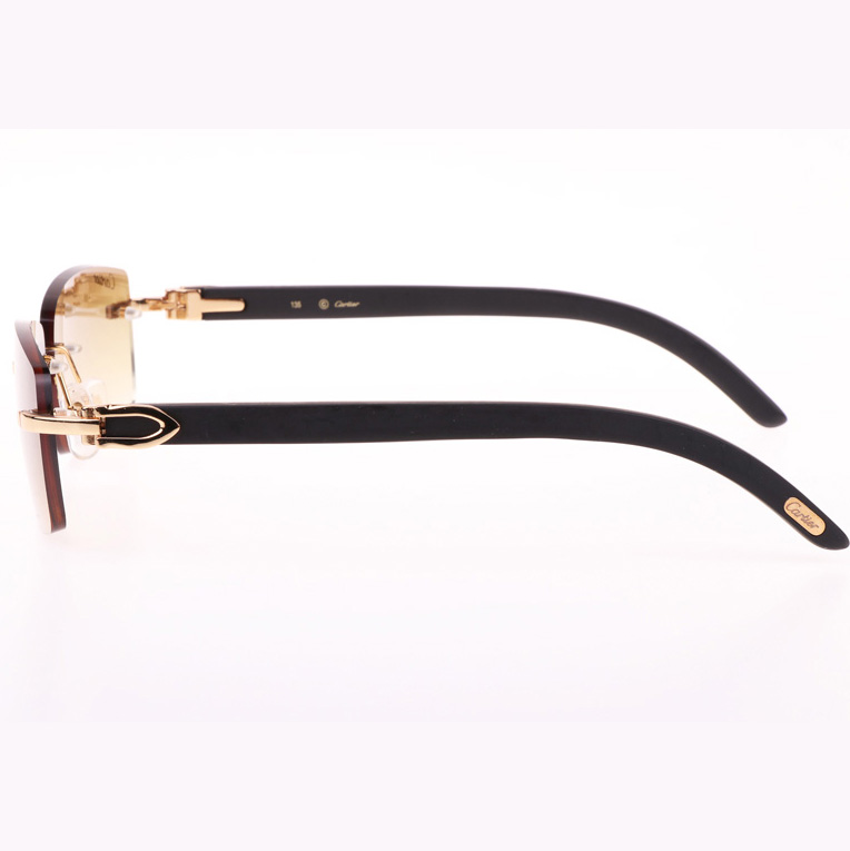Cartier CT_3524012 Black Wood Sunglasses In Gold Brown - EUR FASHION