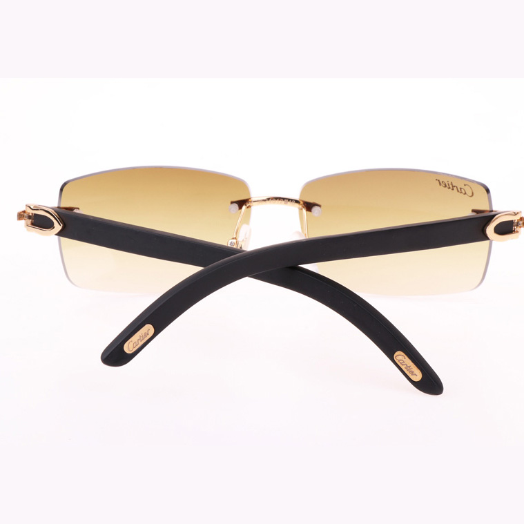 Cartier CT_3524012 Black Wood Sunglasses In Gold Brown - EUR FASHION