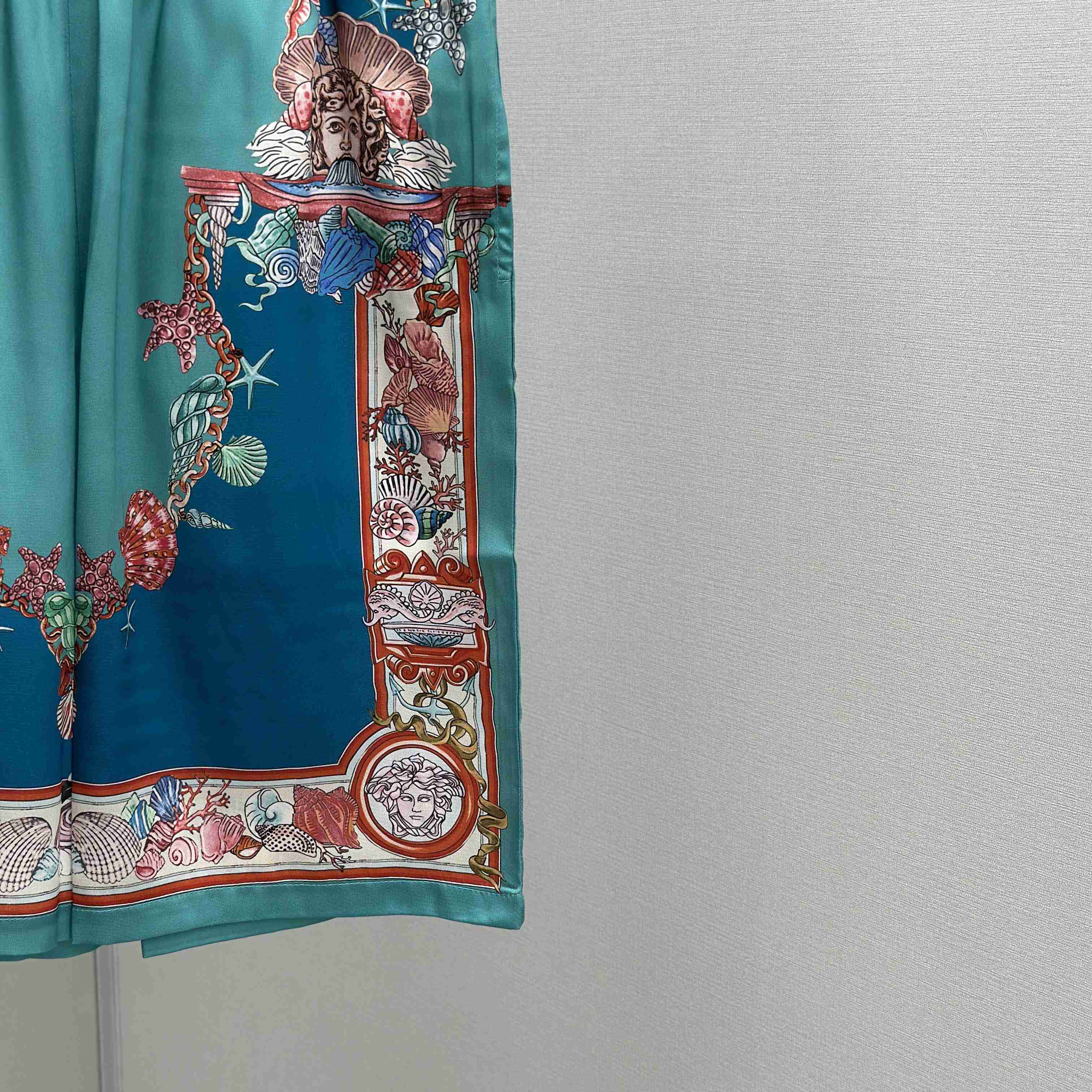 Versace Coral Theatre Silk Shirt & Silk Shorts - EUR FASHION