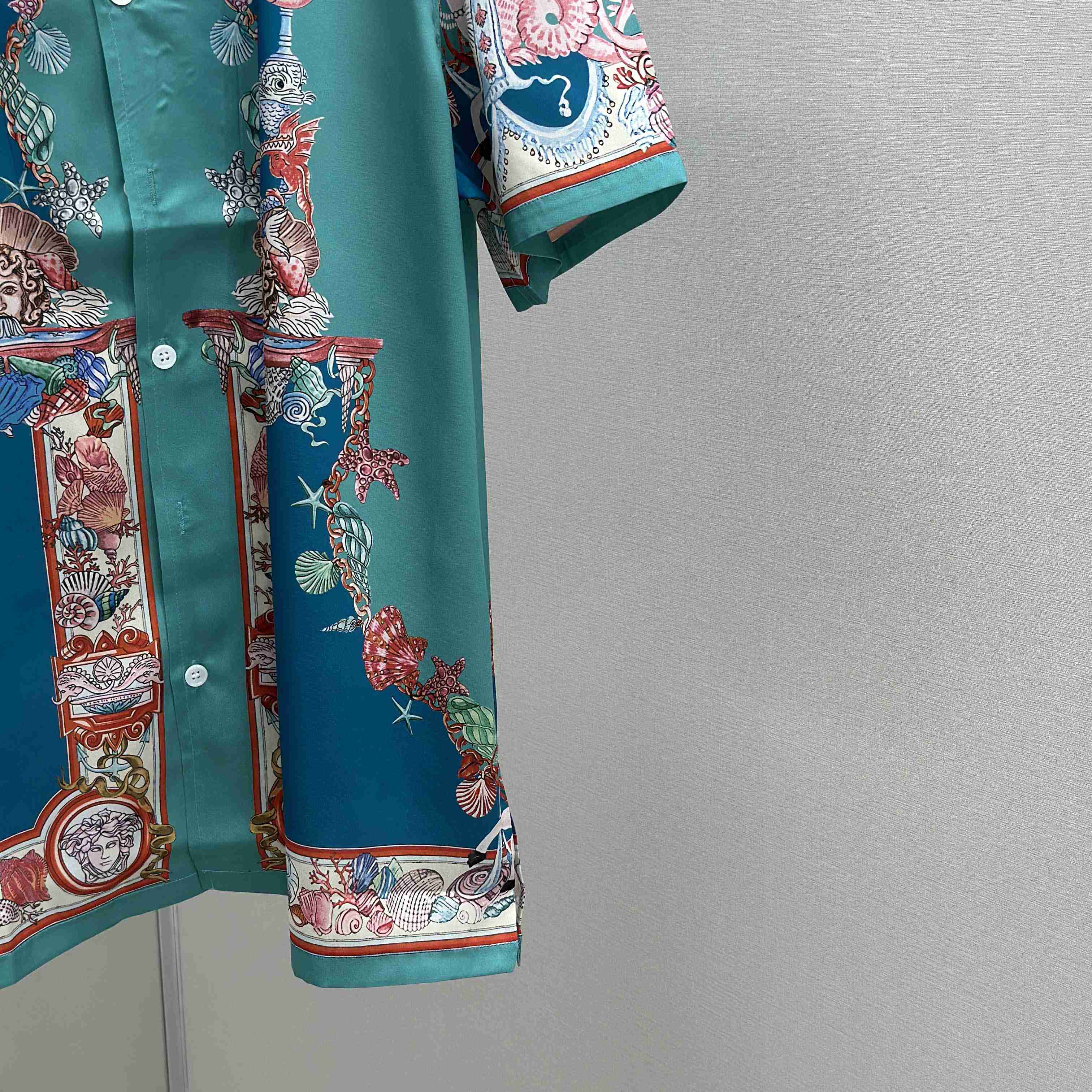 Versace Coral Theatre Silk Shirt & Silk Shorts - EUR FASHION