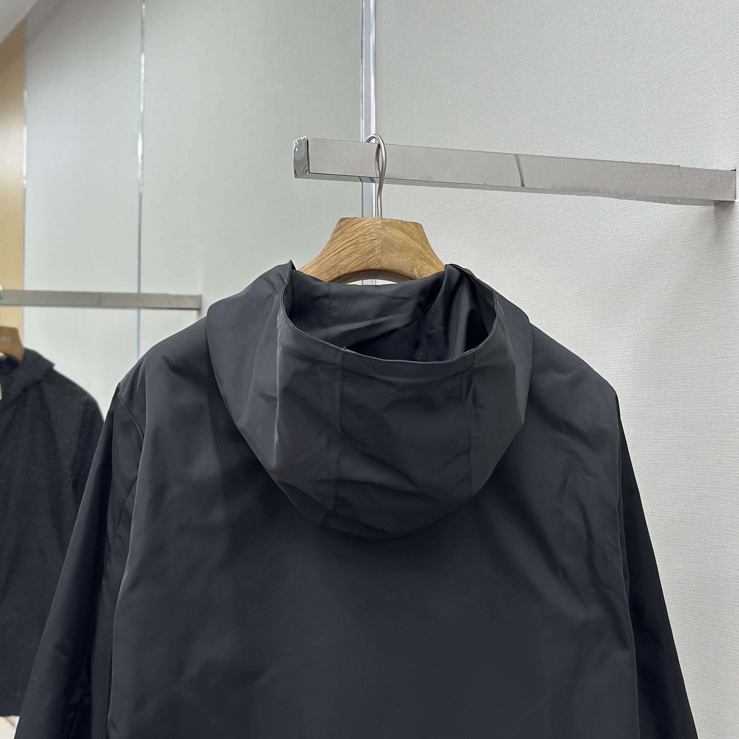 Prada Black Re-nylon Hooded Jacket - EUR FASHION