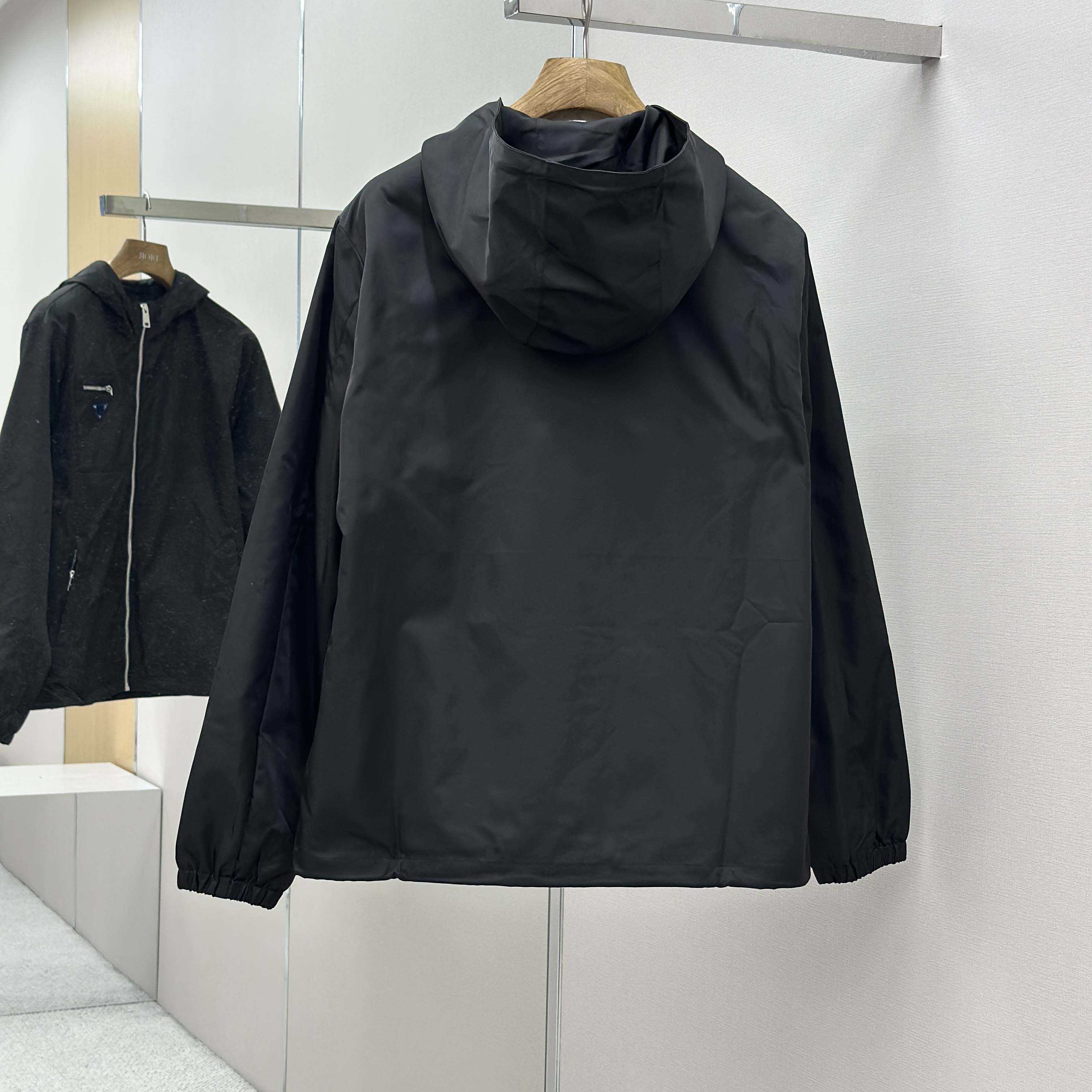 Prada Black Re-nylon Hooded Jacket - EUR FASHION