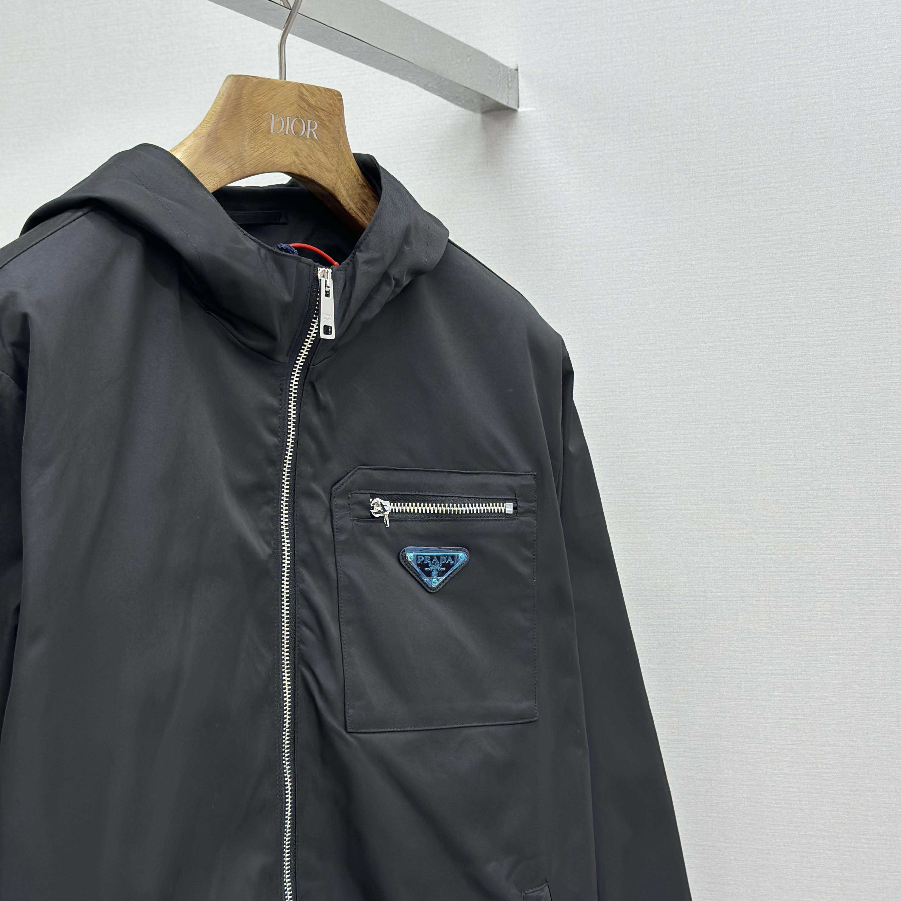Prada Black Re-nylon Hooded Jacket - EUR FASHION