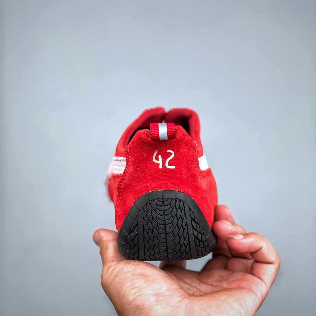 Balenciaga Speedcat Suede Balenciaga In Red, White And Black Distressed Suede Cowskin - EUR FASHION