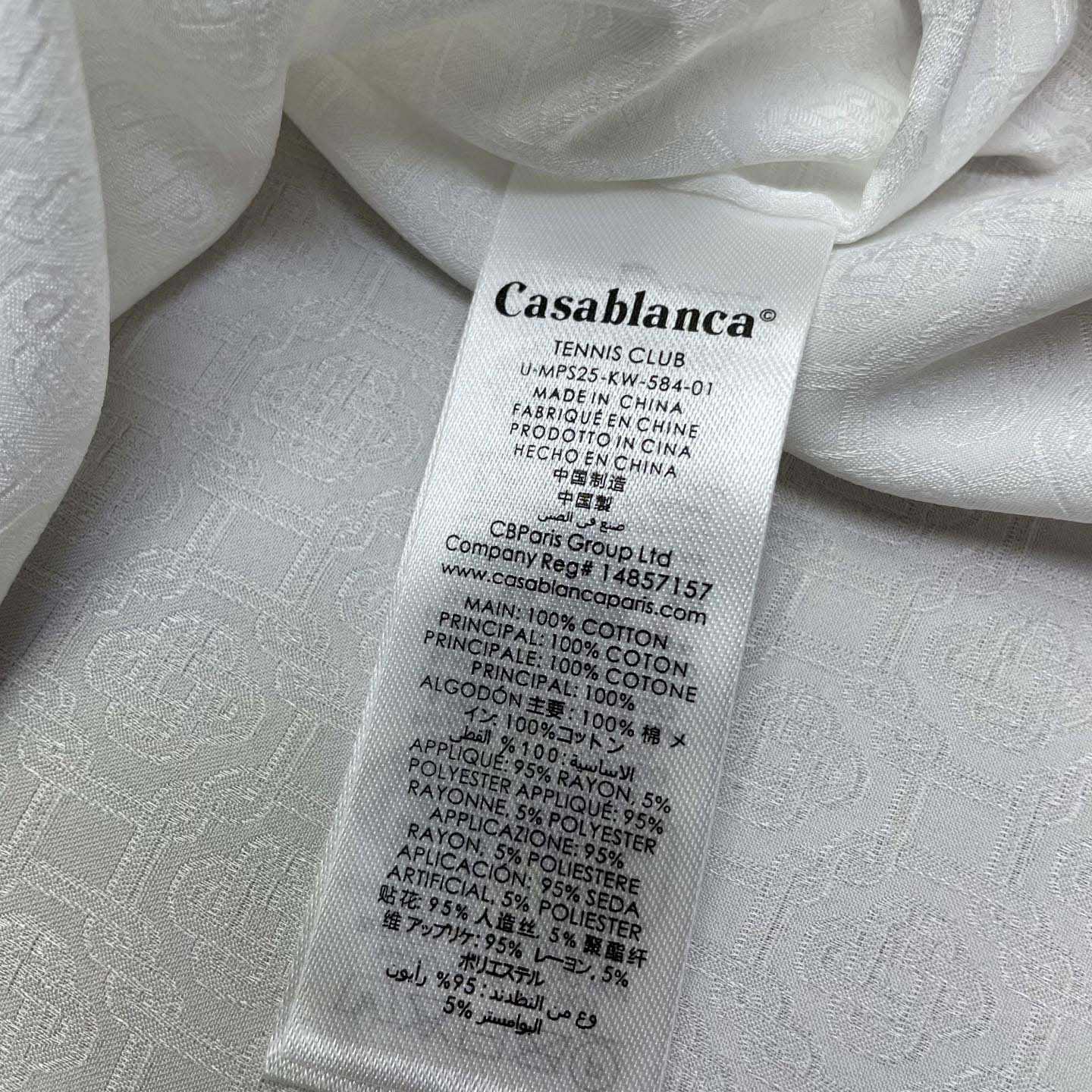 Casablanca Monogram Silk Twill Pajama Shirt In White   C1024 - EUR FASHION