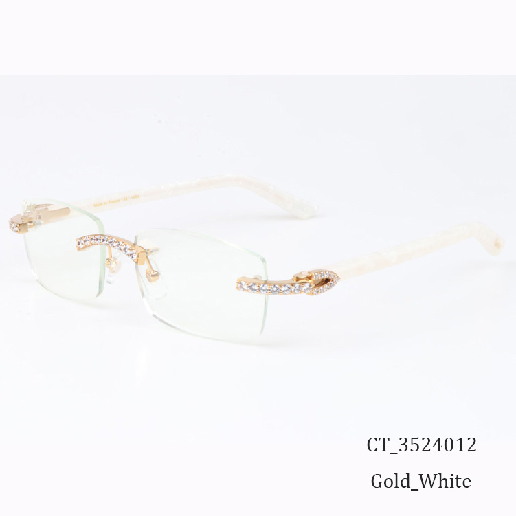 Cartier CT 3524012 Big Diamond Eyeglasses In Gold White - EUR FASHION