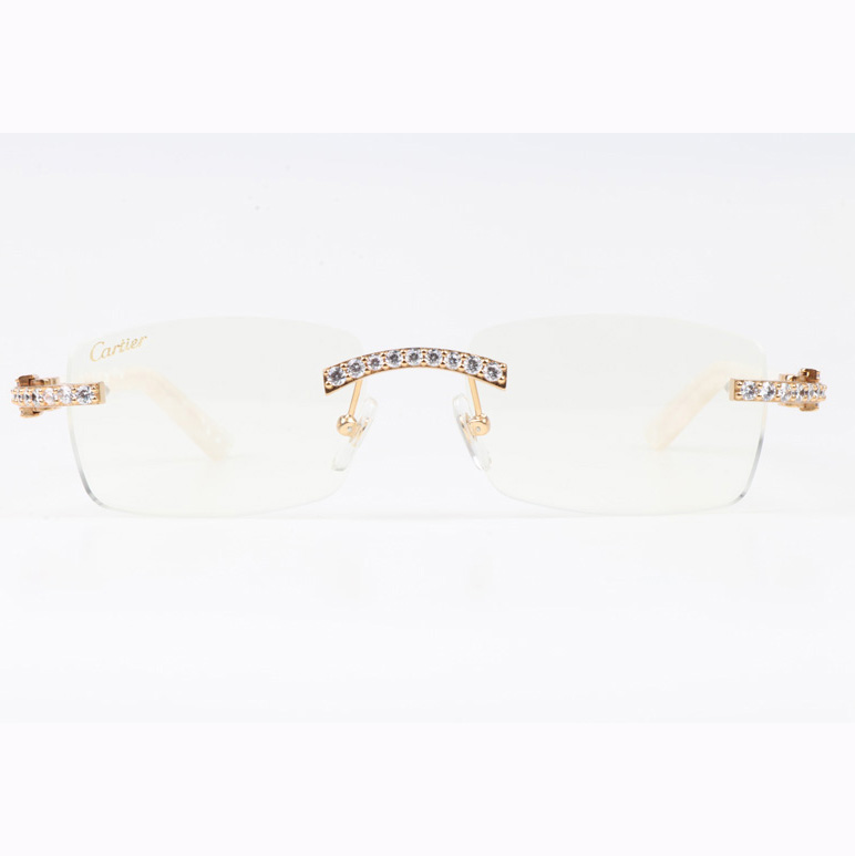 Cartier CT 3524012 Big Diamond Eyeglasses In Gold White - EUR FASHION