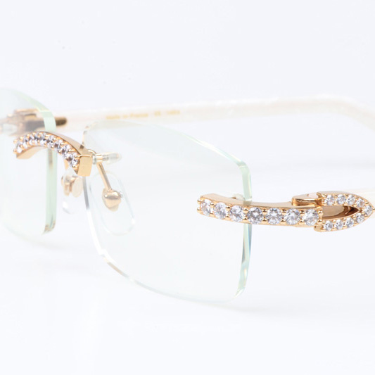 Cartier CT 3524012 Big Diamond Eyeglasses In Gold White - EUR FASHION