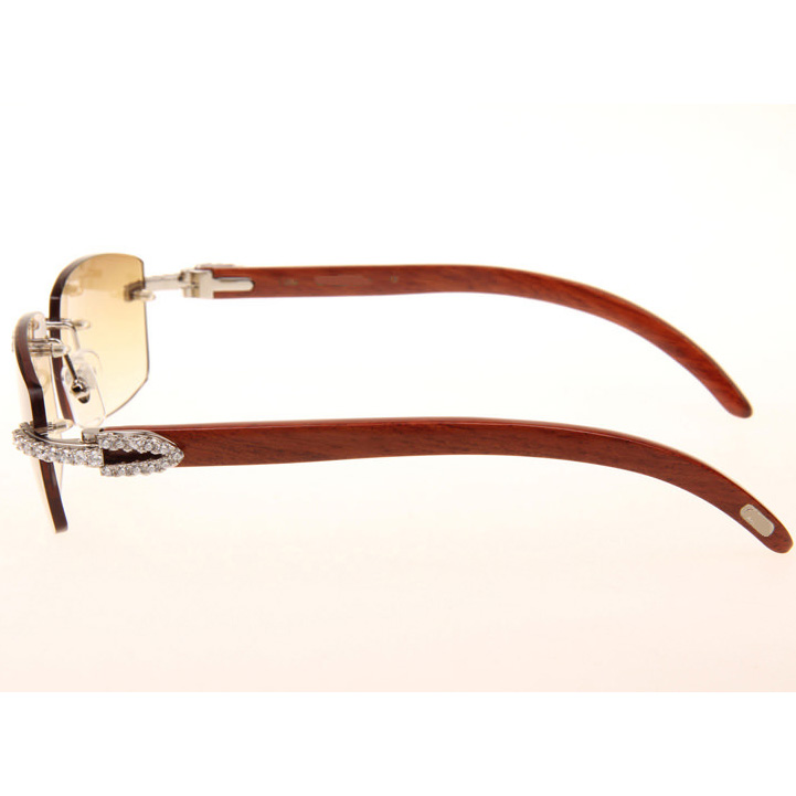 Cartier CT_3524012 Big Diamond Wood Sunglasses In Silver Brown - EUR FASHION