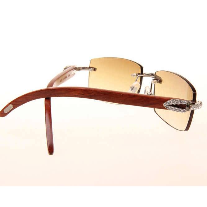 Cartier CT_3524012 Big Diamond Wood Sunglasses In Silver Brown - EUR FASHION