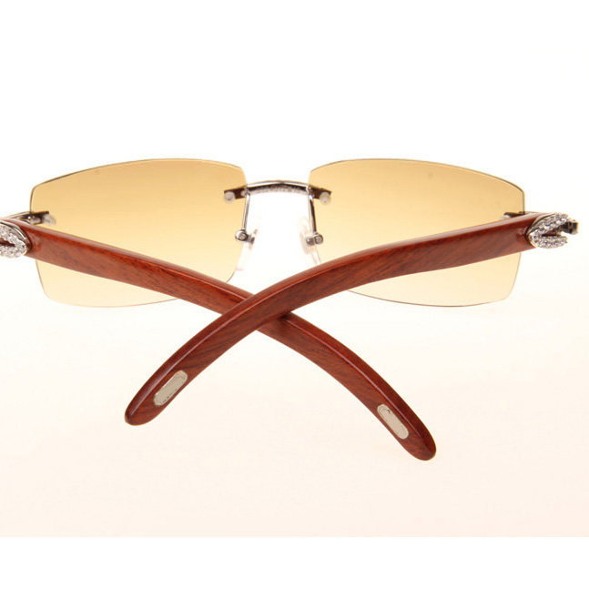 Cartier CT_3524012 Big Diamond Wood Sunglasses In Silver Brown - EUR FASHION