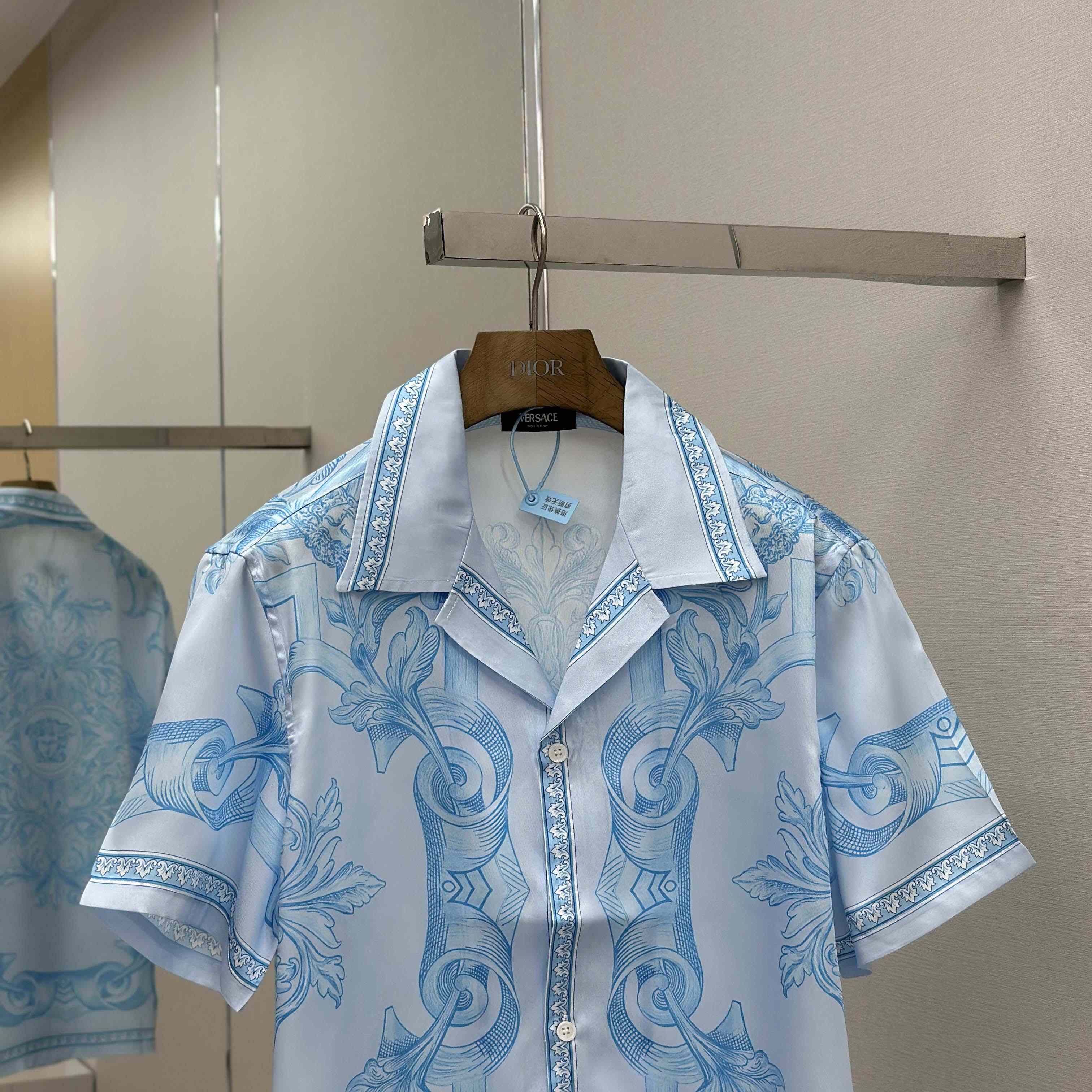 Versace Architectural Baroque Silk Shirt & Silk Shorts - EUR FASHION