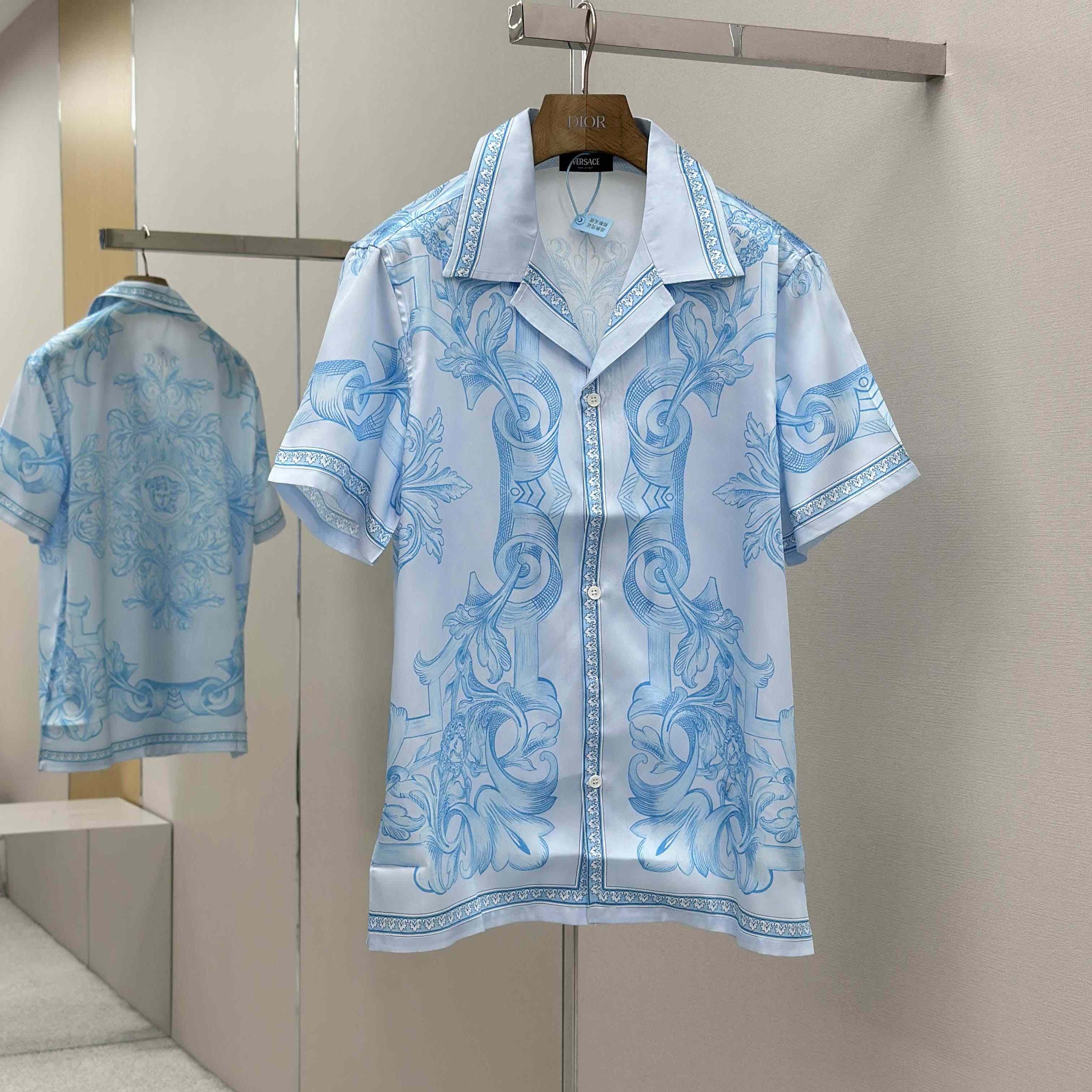 Versace Architectural Baroque Silk Shirt & Silk Shorts - EUR FASHION
