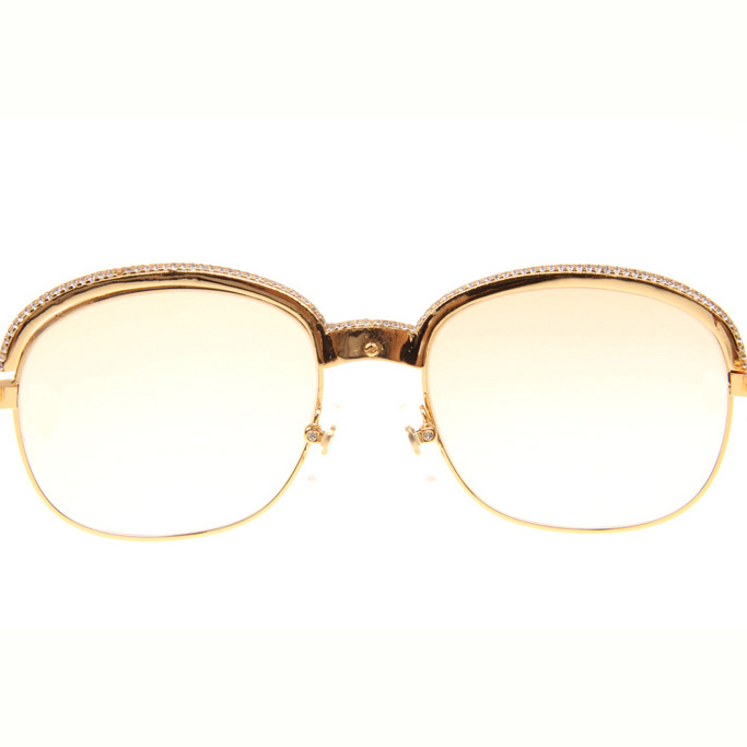 Cartier CT_1116679 Diamond Wood Sunglasses In Gold Brown - EUR FASHION