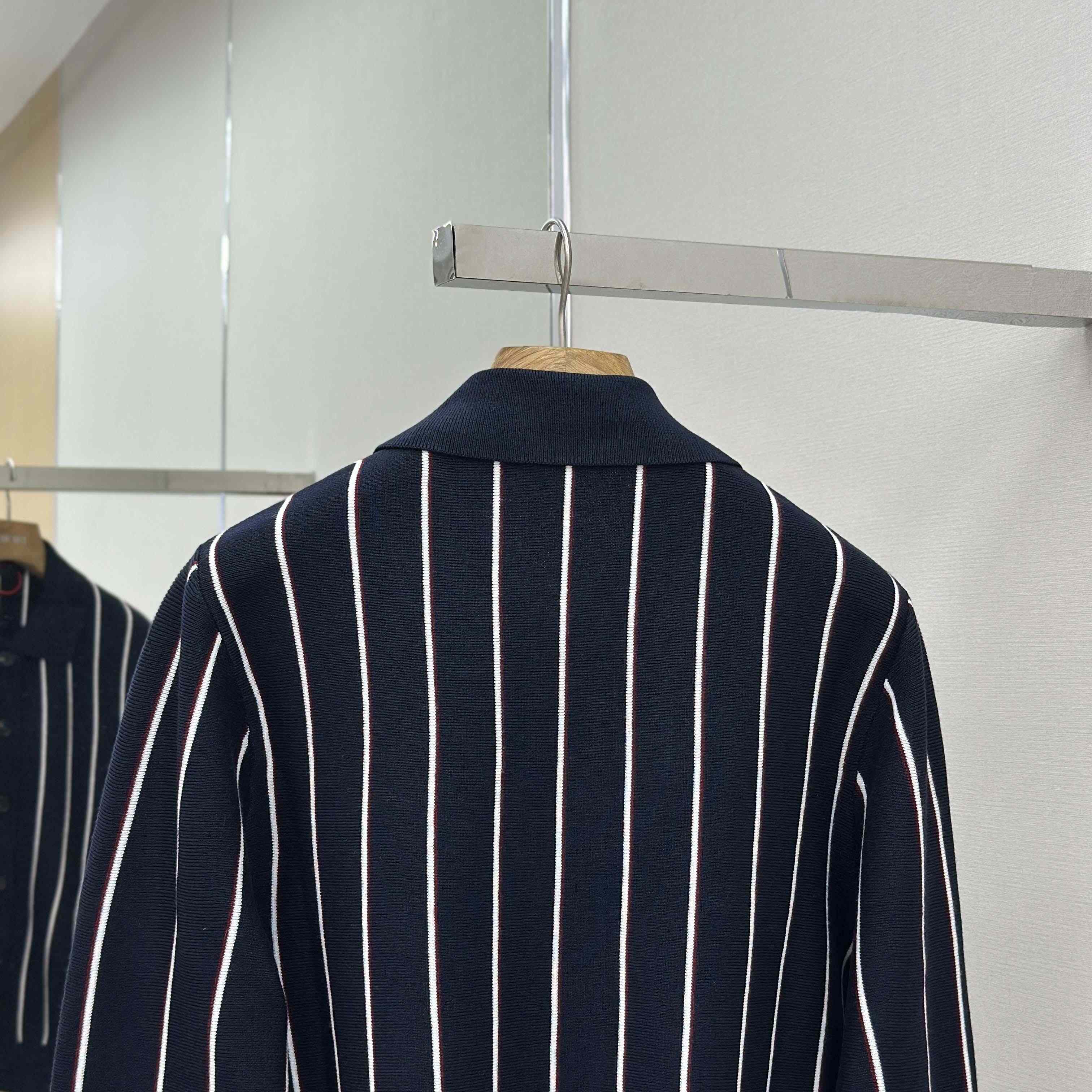Prada Navy Striped Wool Cardigan - EUR FASHION