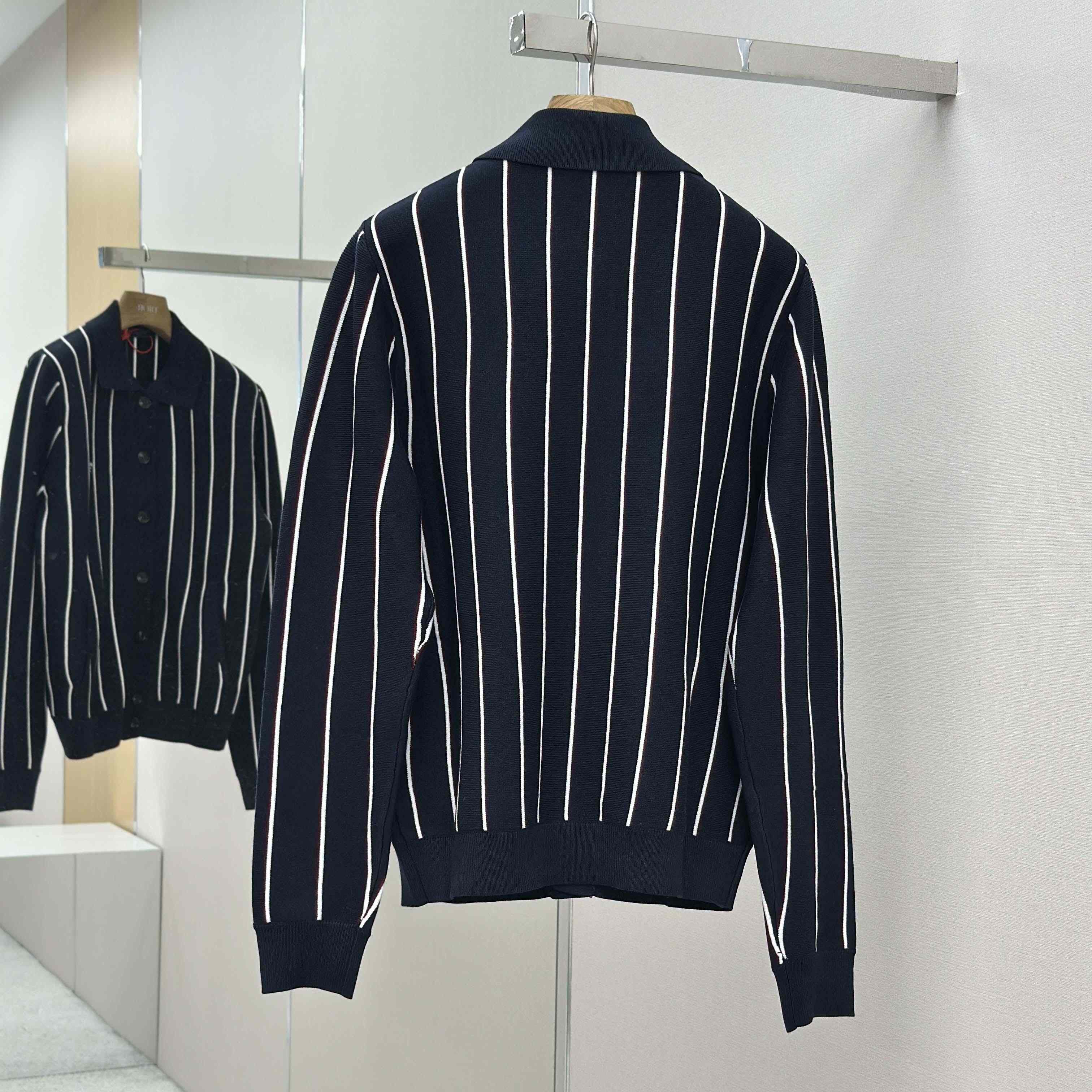 Prada Navy Striped Wool Cardigan - EUR FASHION