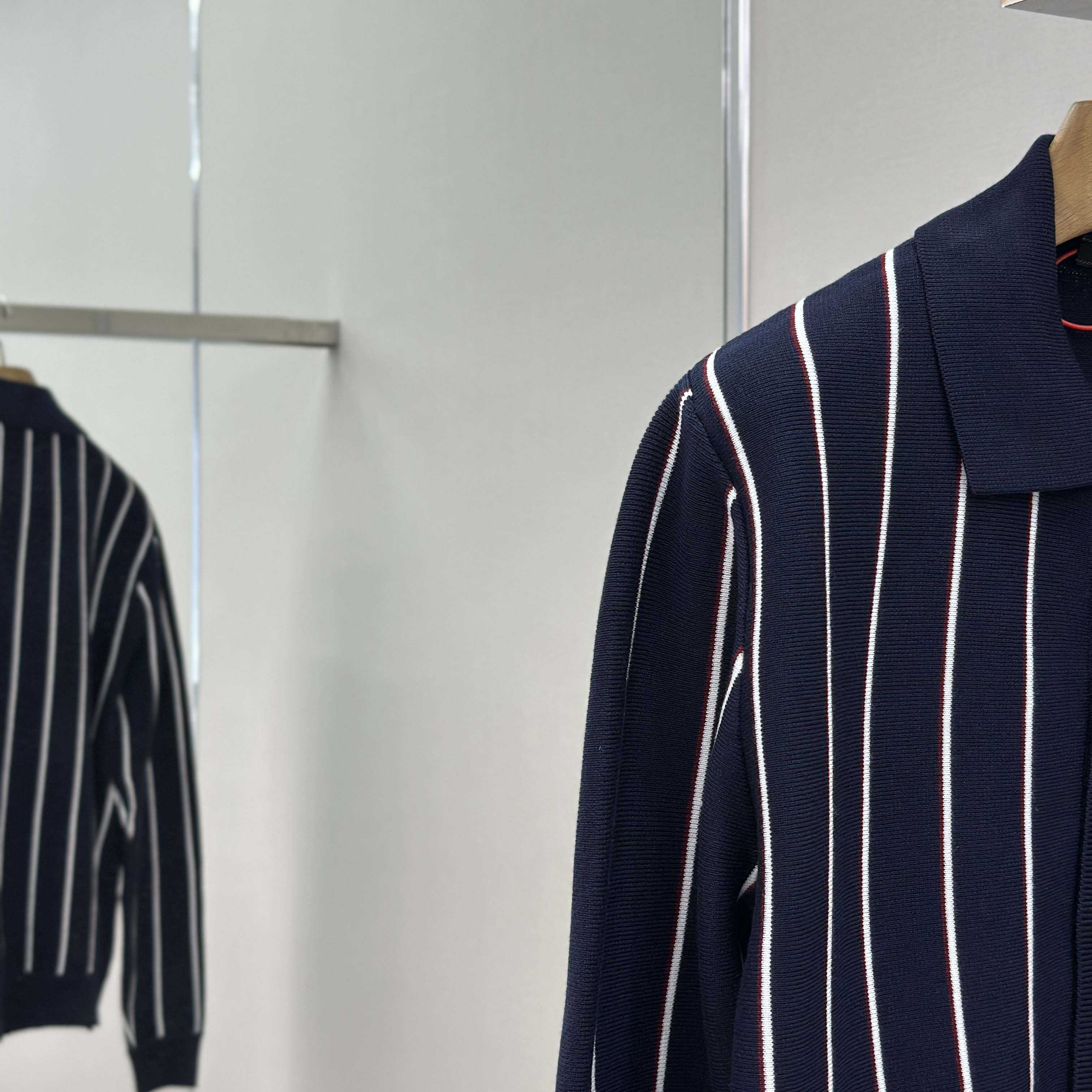 Prada Navy Striped Wool Cardigan - EUR FASHION