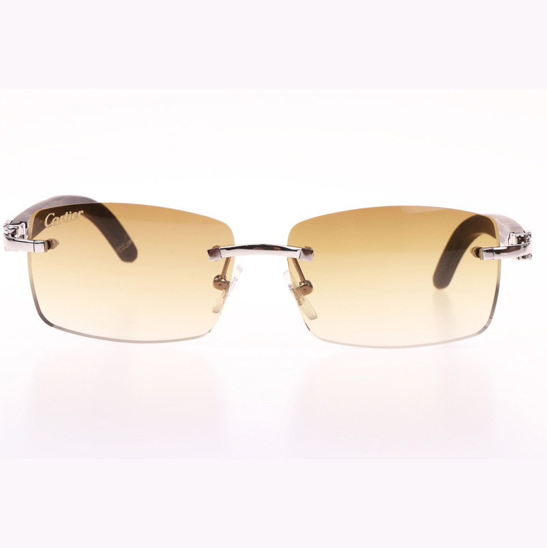 Cartier CT_3524012 Black Wood Sunglasses In Silver Brown - EUR FASHION