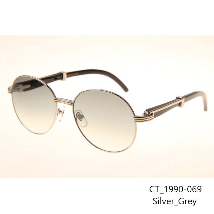 Cartier CT1990-0692 Black Buffalo Sunglasses In Silver Grey - EUR FASHION
