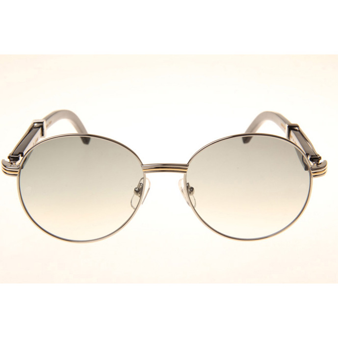 Cartier CT1990-0692 Black Buffalo Sunglasses In Silver Grey - EUR FASHION