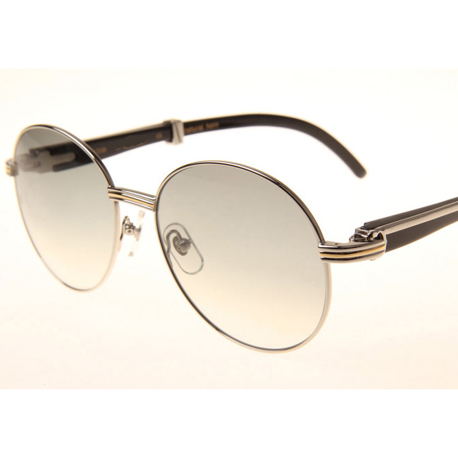 Cartier CT1990-0692 Black Buffalo Sunglasses In Silver Grey - EUR FASHION