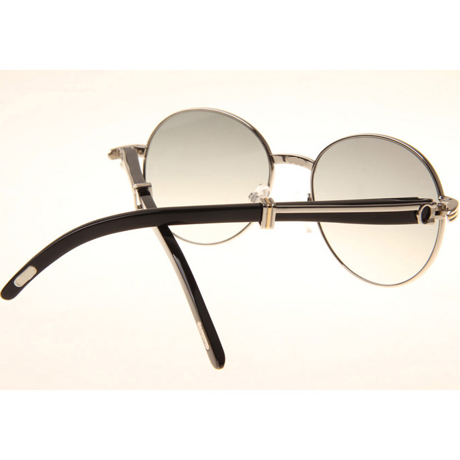 Cartier CT1990-0692 Black Buffalo Sunglasses In Silver Grey - EUR FASHION